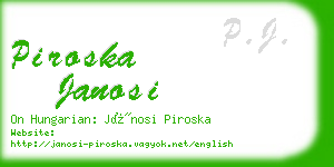 piroska janosi business card